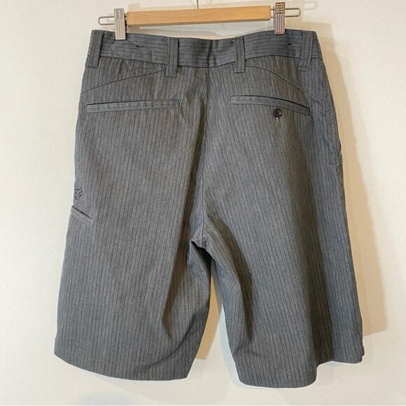 Fox Size 31 Grey and Black Pinstripe Utility Shorts inseam 11in - Picture 14 of 16